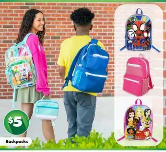 Dollar Tree Backpacks offer