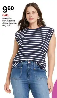 Target Ava & Viv slim fit cuffed sleeve tank top offer