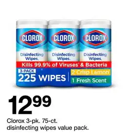 Target Clorox 3-pk. 75-ct. disinfecting wipes offer
