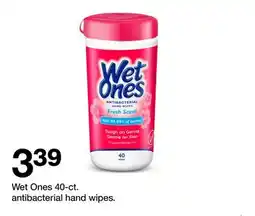 Target Wet Ones 40-ct. antibacterial hand wipes offer