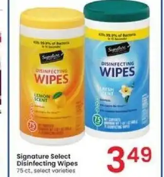 Albertsons Signature Select Disinfecting Wipes 75 ct, select varieties offer