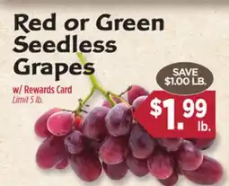 Dearborn Market Red or Green Seedless Grapes offer