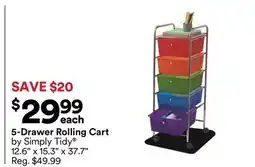 Michaels 5-Drawer Rolling Cart by Simply Tidy offer