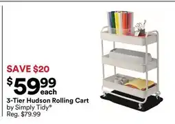 Michaels 3-Tier Hudson Rolling Cart by Simply Tidy offer