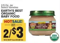 Food Lion EARTH'S BEST ORGANIC BABY FOOD offer