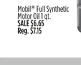 Dollar General Mobil Full Synthetic Motor Oil offer