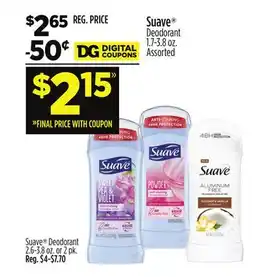Dollar General Suave Deodorant offer