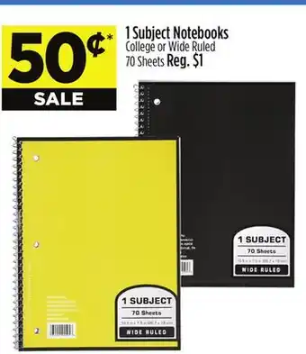 Dollar General 1 Subject Notebooks offer