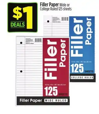 Dollar General Filler Paper offer