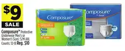Dollar General Composure Protective Underwear offer
