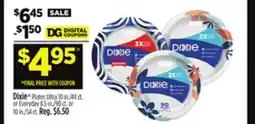 Dollar General Dixie Plates Ultra 10 in./44 ct. or Everyday 8.5 in./90 ct. or 10 in./54 ct offer