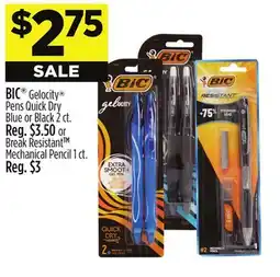 Dollar General BIC Gelocity Pens Quick Dry Blue or Black offer