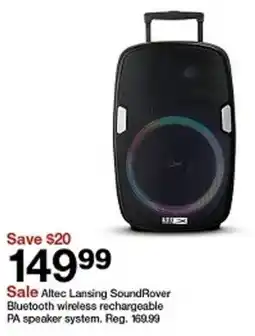 Target Altec Lansing SoundRover Bluetooth wireless rechargeable PA speaker system offer
