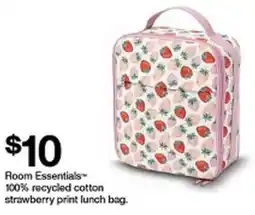 Target Room Essentials 100% recycled cotton strawberry print lunch bag. offer
