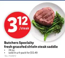 Lidl Butchers Specialty fresh grassfed sirloin steak saddle offer