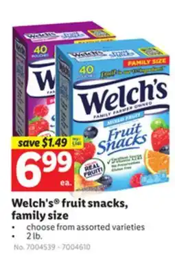 Lidl Welch's fruit snacks, family size offer