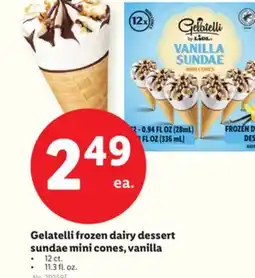 Lidl Gelatelli frozen dairy dessert sundae mini cones, vanilla offer
