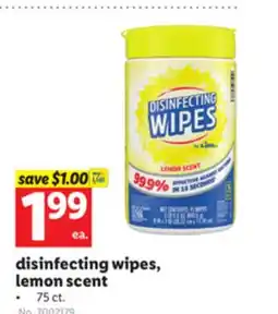 Lidl disinfecting wipes, lemon scent offer