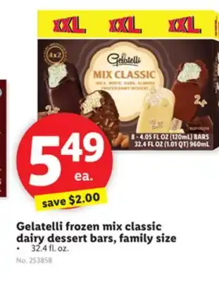 Lidl Gelatelli frozen mix classic dairy dessert bars, family size offer