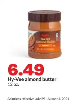Hy-Vee Hy-Vee almond butter offer