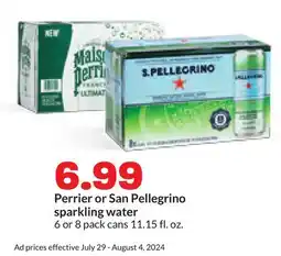 Hy-Vee Perrier or San Pellegrino sparkling water offer