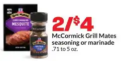 Hy-Vee McCormick Grill Mates seasoning or marinade offer
