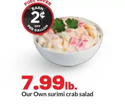 Hy-Vee surimi crab salad offer