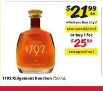 Winn Dixie 1792 Ridgemont Bourbon offer