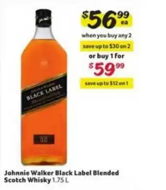 Winn Dixie Johnnie Walker Black Label Blended Scotch Whisky offer