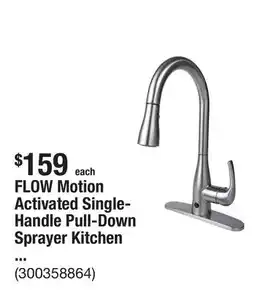 The Home Depot FLOW Motion Activated Single-Handle Pull-Down Sprayer Kitchen Faucet in Brushed Nickel offer