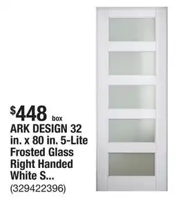 The Home Depot ARK DESIGN 32 in. x 80 in. 5-Lite Frosted Glass Right Handed White Solid Core MDF Prehung Door with Quick Assemble Jamb Kit offer
