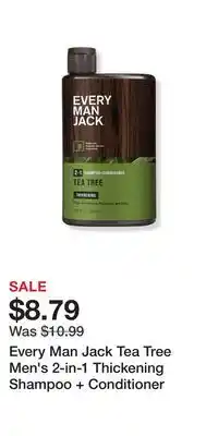 Ulta Beauty Every Man Jack Tea Tree Men's 2-in-1 Thickening Shampoo + Conditioner offer