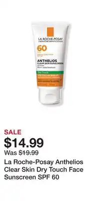 Ulta Beauty La Roche-Posay Anthelios Clear Skin Dry Touch Face Sunscreen SPF 60 offer