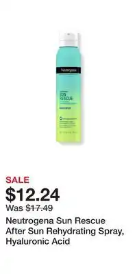 Ulta Beauty Neutrogena Sun Rescue After Sun Rehydrating Spray, Hyaluronic Acid offer