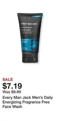 Ulta Beauty Every Man Jack Men's Daily Energizing Fragrance Free Face Wash offer