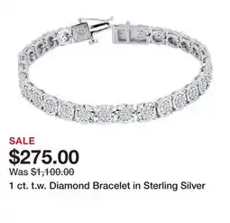 Belk 1 ct. t.w. Diamond Bracelet in Sterling Silver offer