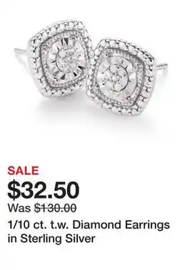 Belk 1/10 ct. t.w. Diamond Earrings in Sterling Silver offer