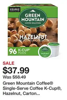Office Depot Green Mountain Coffee Single-Serve Coffee K-Cup , Hazelnut, Carton Of 96, 4 x 24 Per Box offer