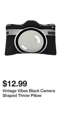 Big Lots Vintage Vibes Black Camera Shaped Throw Pillow offer