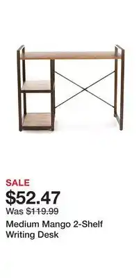 Big Lots Medium Mango 2-Shelf Writing Desk offer