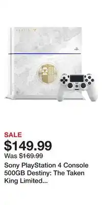 Game Stop Sony PlayStation 4 Console 500GB Destiny: The Taken King Limited Edition offer