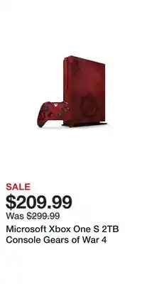 Game Stop Microsoft Xbox One S 2TB Console Gears of War 4 offer