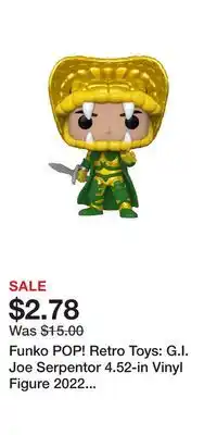 Game Stop Funko POP! Retro Toys: G.I. Joe Serpentor 4.52-in Vinyl Figure 2022 San Diego Comic Con Exclusive offer