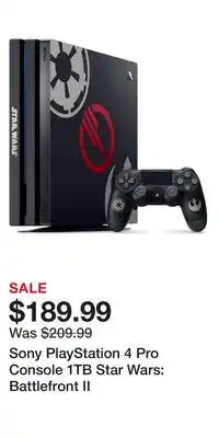 Game Stop Sony PlayStation 4 Pro Console 1TB Star Wars: Battlefront II offer