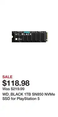 Game Stop WD_BLACK 1TB SN850 NVMe SSD for PlayStation 5 offer