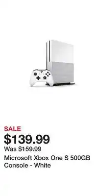 Game Stop Microsoft Xbox One S 500GB Console - White offer