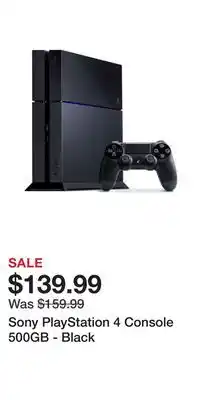 Game Stop Sony PlayStation 4 Console 500GB - Black offer