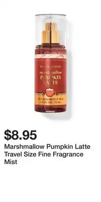 Bath & Body Works Marshmallow Pumpkin Latte Travel Size Fine Fragrance Mist offer