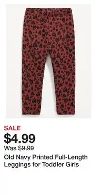 Old Navy Old Navy Printed Full-Length Leggings for Toddler Girls offer