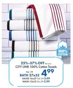 Boscov's CITY LINE 100% Cotton Towels offer